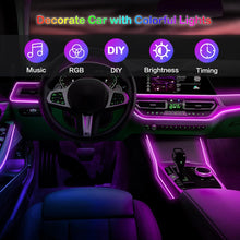 Load image into Gallery viewer, Interior Car LED Strip Lights with Wireless APP and Remote Control, RGB 5 in 1 Ambient Lighting Kits