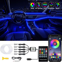 Load image into Gallery viewer, Interior Car LED Strip Lights with Wireless APP and Remote Control, RGB 5 in 1 Ambient Lighting Kits
